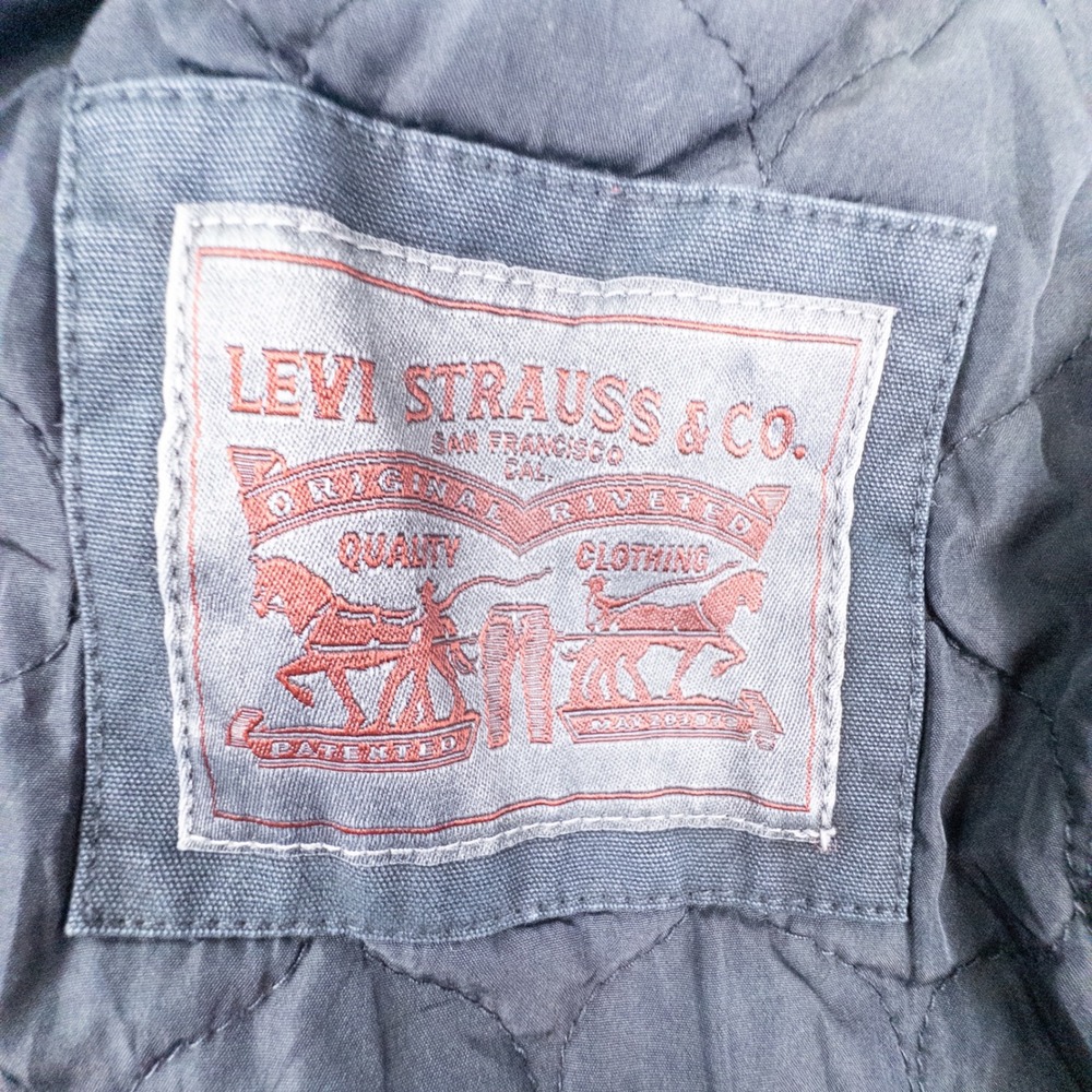 Levi Strauss Mens XL Military Field Jacket Washed Black Cotton Utility Coat - Picture 2 of 15